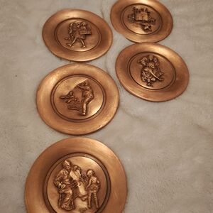 The Children Of Norman Rockwell /! No 1979 Elegant Copper Wall Art Set